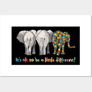 Elephant Autism It is Ok To Be Little Different Posters and Art